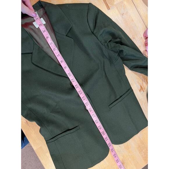 Vtg UCoB United Colors Of Benetton Italy 100% Wool 4 Button Blazer Size 38 Green - Picture 4 of 11